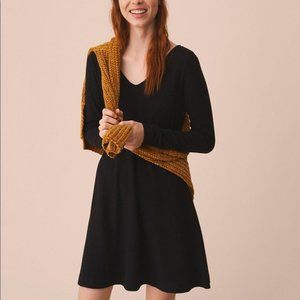 Black Lou & Grey for Loft Fab Cozy V-Neck Swing Dress